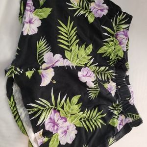 Black tropical shorts